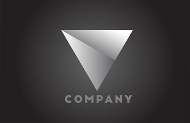 white and black V geometric alphabet letter logo for business. Corporate brading and lettering with futuristic design and gradient for company