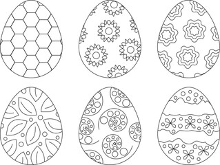 vector easter eggs in doodle style