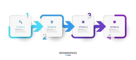 Vector Infographic label design template with icons and 4 options or steps. Can be used for process diagram, presentations, workflow layout, banner, flow chart, info graph.