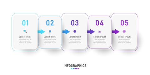Vector Infographic label design template with icons and 5 options or steps. Can be used for process diagram, presentations, workflow layout, banner, flow chart, info graph.