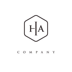 initial HA logo design vector