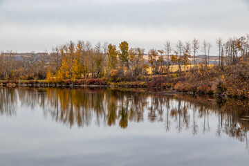 Rustic buildings barley standing in fields. Kneehill County, Alberta, Canada