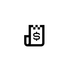 Receipt and Dollar Sign logo or icon design