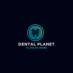 Abstract modern Dental Planet logo icon dental vector template