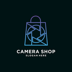 Online shop logo designs template. shopping bag icon Premium Vector