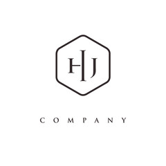 initial HJ logo design vector