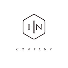 initial HN logo design vector