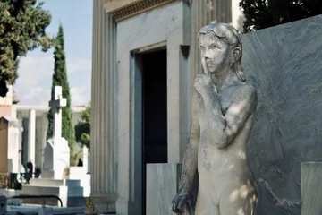 Fototapeten Detail of an statue in the First Cemetery of Athens © Ester