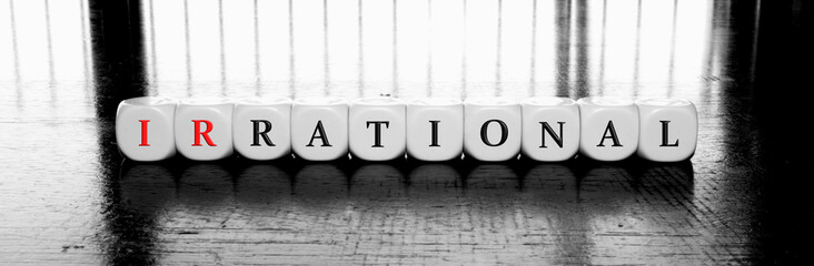 banner with word racional or irracional