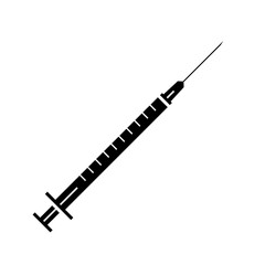Syringe. Black icon isolated on white background.