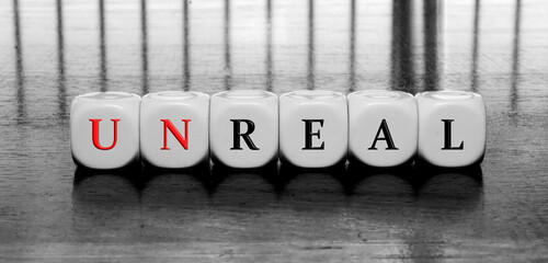 banner with words real or unreal