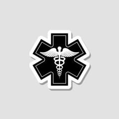 Caduceus medical logo sticker