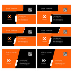 business card orange black white color