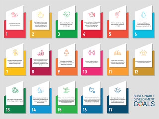 Icons Set .Sustainable Development Goals. Vector EPS