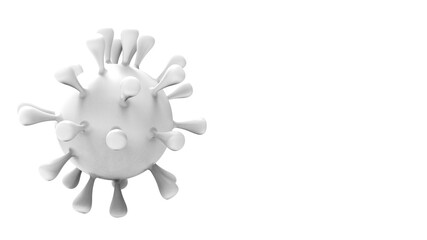 covid-19 corona virus toy on white backgound, 3D ilustration