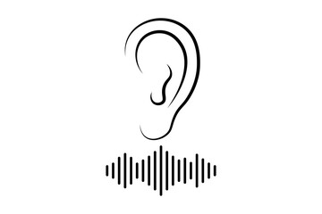 Ear. Simple icon. Flat style element for graphic design. Vector EPS10 illustration.