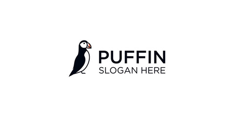 Puffin logo design template - obrazy, fototapety, plakaty