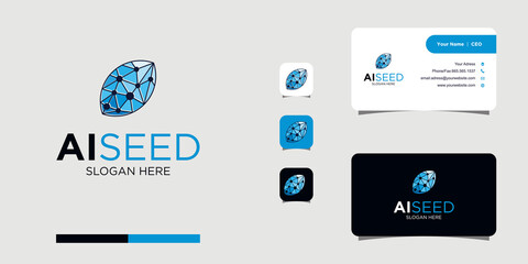 AI seed technology  logo business card design