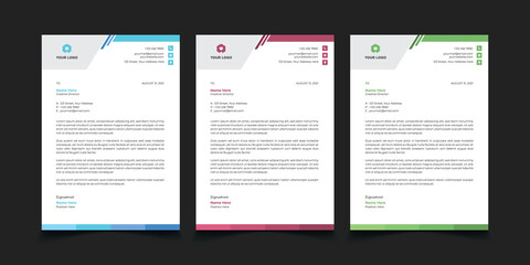 Creative modern and professional corporate business Letterhead design templates