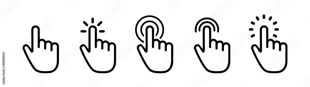 Poster vector cursors icons click set