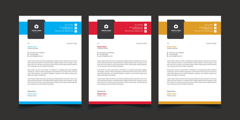 Creative modern and professional corporate business Letterhead design templates.