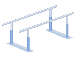 Naklejka premium 平行棒のイラスト_リハビリ_歩行訓練