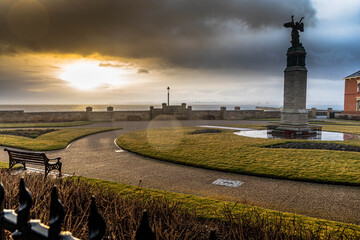 Statue in the early morning light