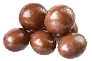 Chocolate balls close up isolated