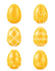 golden realistic easter eggs stock vector illustration
