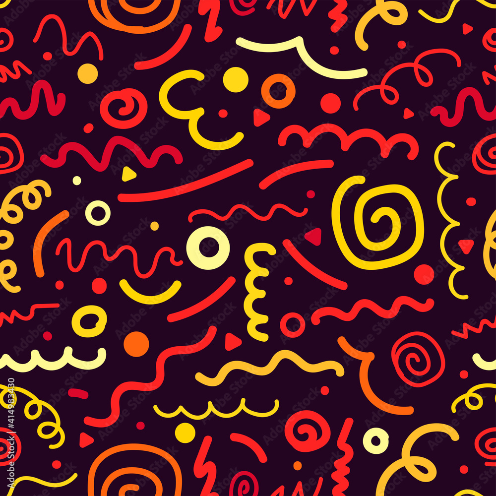 Poster doodle elements pattern. abstract seamless background