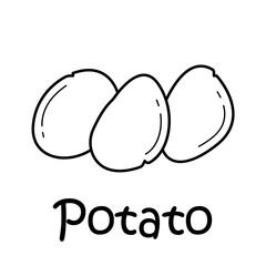 Badge potato with the inscription. Vector, eps