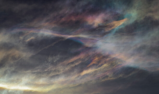 Colorful Iridescent Clouds in the sky