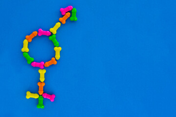 a combined male and female symbol, used to denote intersexuality and androgyny and hermaphroditism.