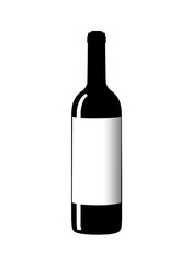wine bottle isolated on white background