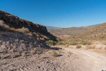 Mountainous landscape of La Alpujarra in southern Spain