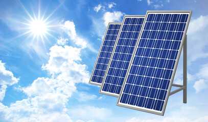 solar panels on blue sky