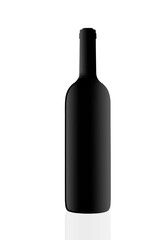 wine bottle isolated on white background