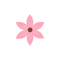 Cute flower isolated on white background.