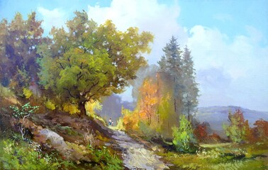 autumn forest in the mountains