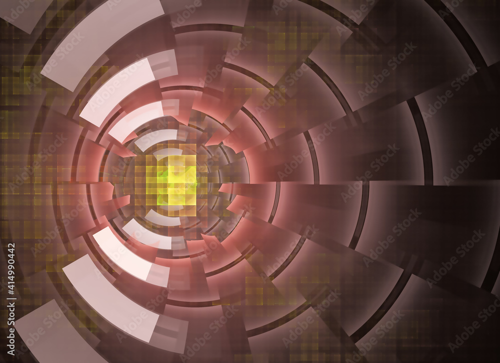 Poster fractal background for use in creativity and design projects. technological fractal. abstract 3d ill