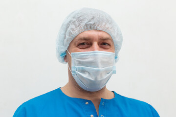 The Medical brother in protective mask