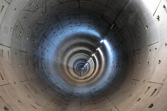 Construction of a new tunnel of the Moscow metro.
