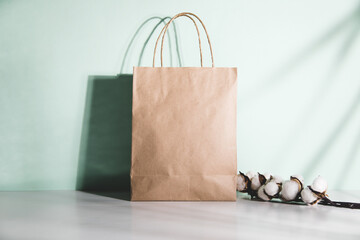 shopping bag with cotton branch