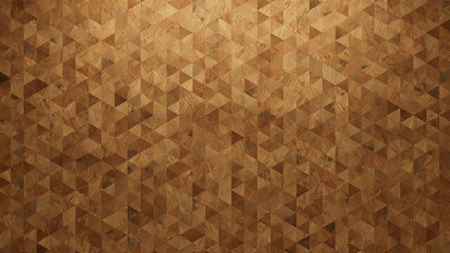 Wood Texture background. Parquet Wallpaper with a Light and Dark Timber Triangle tile pattern.