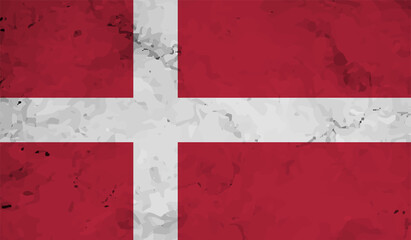 Fototapeta premium Grunge Denmark flag. Denmark flag with waving grunge texture.