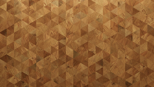 Wood Texture background. Parquet Wallpaper with a Light and Dark Timber Triangle tile pattern.