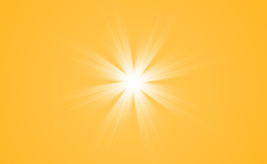 Obraz premium Bright beautiful star.Vector illustration of a light effect on a transparent background.