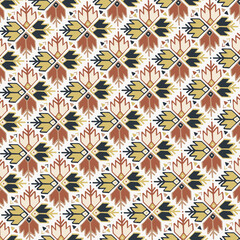 Vintage Seamless Flowers Art Pattern