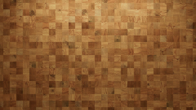 Wood Texture background. Parquet Wallpaper with a Light and Dark Timber Square tile pattern.