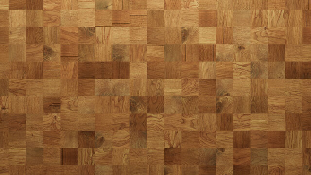 Wood Texture background. Parquet Wallpaper with a Light and Dark Timber Square tile pattern.